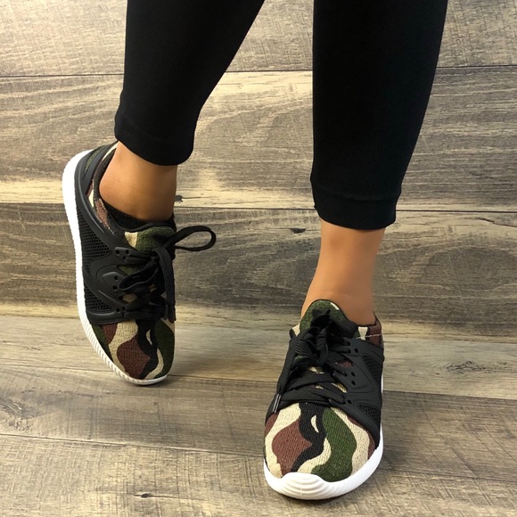 Khaki CAMOUFLAGE FLYKNIT SNEAKER Army 👟 - Picture 2 of 8